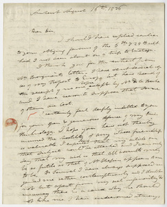 Edward Hitchcock letter to Benjamin Silliman, 1836 August 16