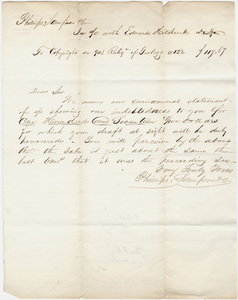 Philips, Sampson & Company royalty statement to Edward Hitchcock, 1852