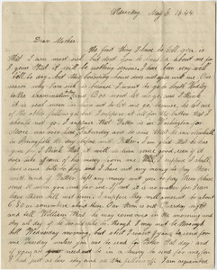 Edward Hitchcock, Jr. letter to Orra White Hitchcock, 1844 May 8