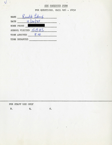 Citywide Coordinating Council daily monitoring report for South Boston High School by Ronald Ledoux, 1975 September 26