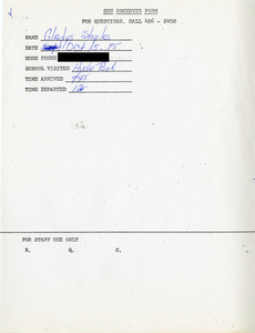 Citywide Coordinating Council daily monitoring report for Hyde Park High School by Gladys Staples, 1975 October 15