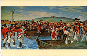 Painting of Bunker Hill Battle by Jose Perez, June 17, 1775