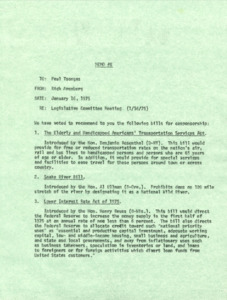 Legislative Committee Meeting (1/16/1975) Memo #8