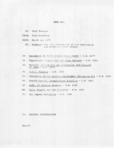 Memo #95, Numbers: for the information of the Washington and Fifth District Staffs