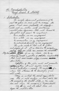 Massachusetts Plan: Through Survival to Stability (hand-written draft)