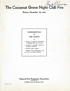 The Cocoanut Grove Night Club Fire: Fundamentals of Fire-Safety