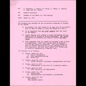 Summary of our March 12, 1976 meeting