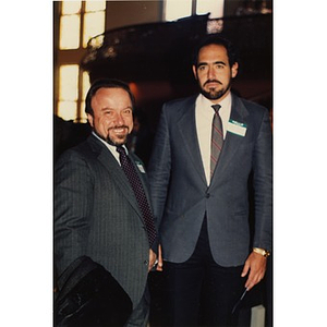 Two men at the opening of the Villa Victoria Cultural Center.