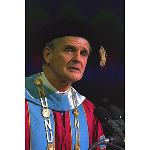 Northeastern President John Curry presiding over the commencement ceremonies