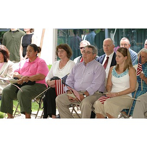 Guests at the groundbreaking for the Veterans Memorial