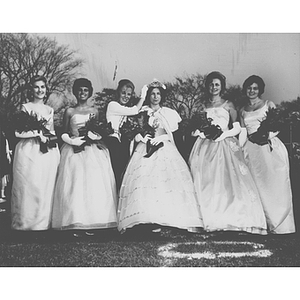 Margaret A. Camelio is crowned Homecoming Queen surrounded by her court