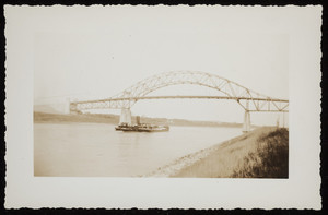 Ship passing under the Bourne Bridge