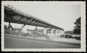 A view of a bridge spanning the width of the Cape Cod Canal