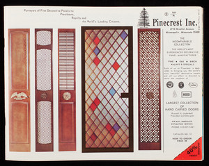 Pinecrest Inc., purveyors of fine decorative panels to presidents, royalty and the world's leading citizens, 2710 Nicollet Avenue, Minneapolis, Minnesota