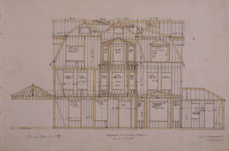 Framing plan of the Thomas Wigglesworth House, Manchester, Mass., Feb. 9, 1889