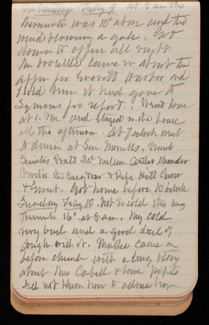 Thomas Lincoln Casey Notebook, November 1894-March 1895, 112, Saturday Feby 9