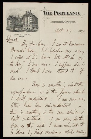 [William P. Craighill] to Thomas Lincoln Casey, October 27, 1890