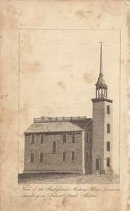 View of the Presbyterian Meeting House, formerly standing in Federal Street, Boston