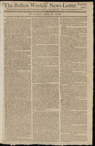 The Boston Weekly News-Letter, 8 June 1769