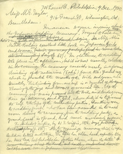 Letter from Benjamin Smith Lyman to Miss M. E. Taylor