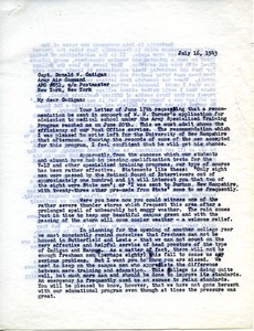 Letter from Massachusetts State College to Donald W. Cadigan