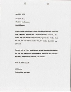 Memorandum from Mark H. McCormack to David A. Rees