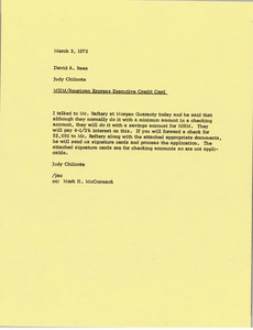 Memorandum from Judy A. Chilcote to David A. Rees