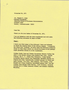 Letter from Mark H. McCormack to Patrick R. Liles