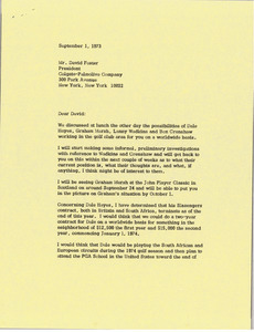 Letter from Mark H. McCormack to David R. Foster