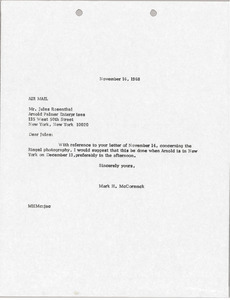 Letter from Mark H. McCormack to Jules Rosenthal