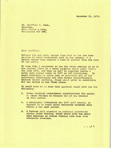 Letter from Mark H. McCormack to Geoffrey C. Kent