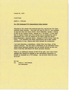 Memorandum from Judy A. Chilcote to David A. Rees