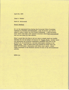 Memorandum from Mark H. McCormack to John D. Webber