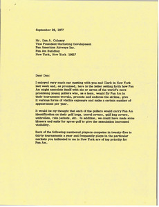 Letter from Mark H. McCormack to Dan A. Colussy