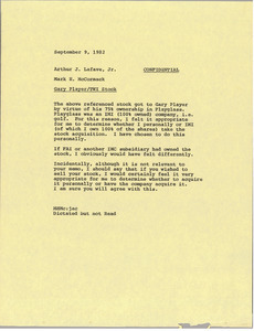 Memorandum from Mark H. McCormack to Arthur J. Lafave