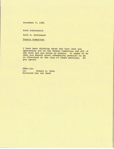 Memorandum from Mark H. McCormack to Saul Schoenberg