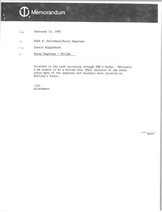 Memorandum from Laurie Roggenburk to Mark H. McCormack and Betsy Nagelsen