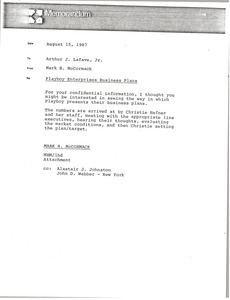 Memorandum from Mark H. McCormack to Arthur J. Lafave