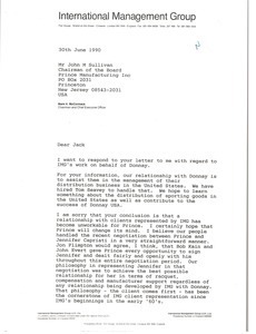 Letter from Mark H. McCormack to John M. Sullivan