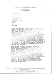 Letter from Mark H. McCormack to Sean Connery