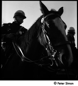 Mounted police at the Be-In, Central Park, New York City