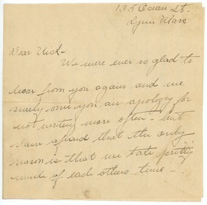 Letter from Gertrude Landregan to Frank F. Newth