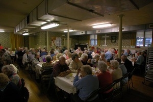 Church supper at the First Congregational Church, Whately: view of the dining room