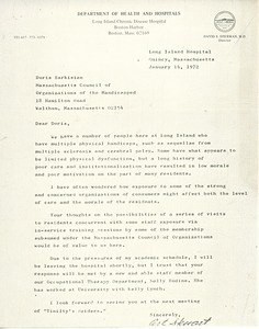 Letter from Art Stewart to Doris Sarkisian