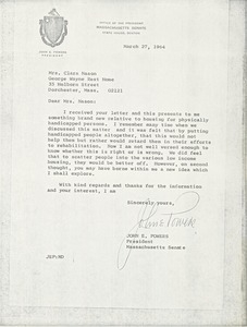 Letter from John E. Powers to Clara Nason