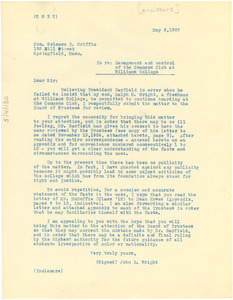 Letter from John. R. Wright to Solomon B. Griffin