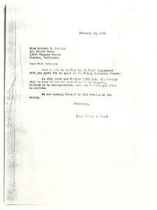 Letter from Mrs. W. E. B. Du Bois to All Church Forum