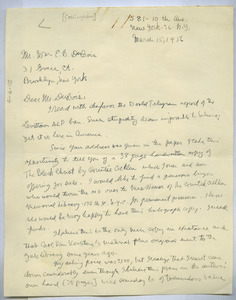 Letter from Clive Cottingham, Jr. to W. E. B. Du Bois