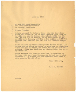 Letter from W. E. B. Du Bois to Mr. & Mrs. John Somerville
