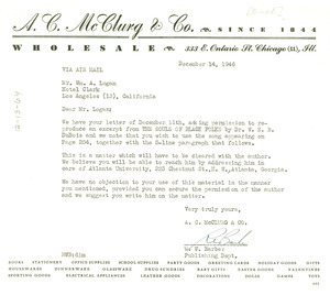 Letter from A. C. McClurg & Co. to William A. Logan